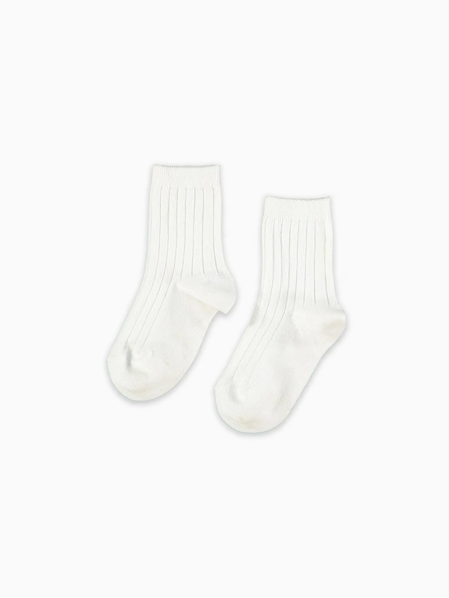 White Mix Ribbed Short Kids Socks Set