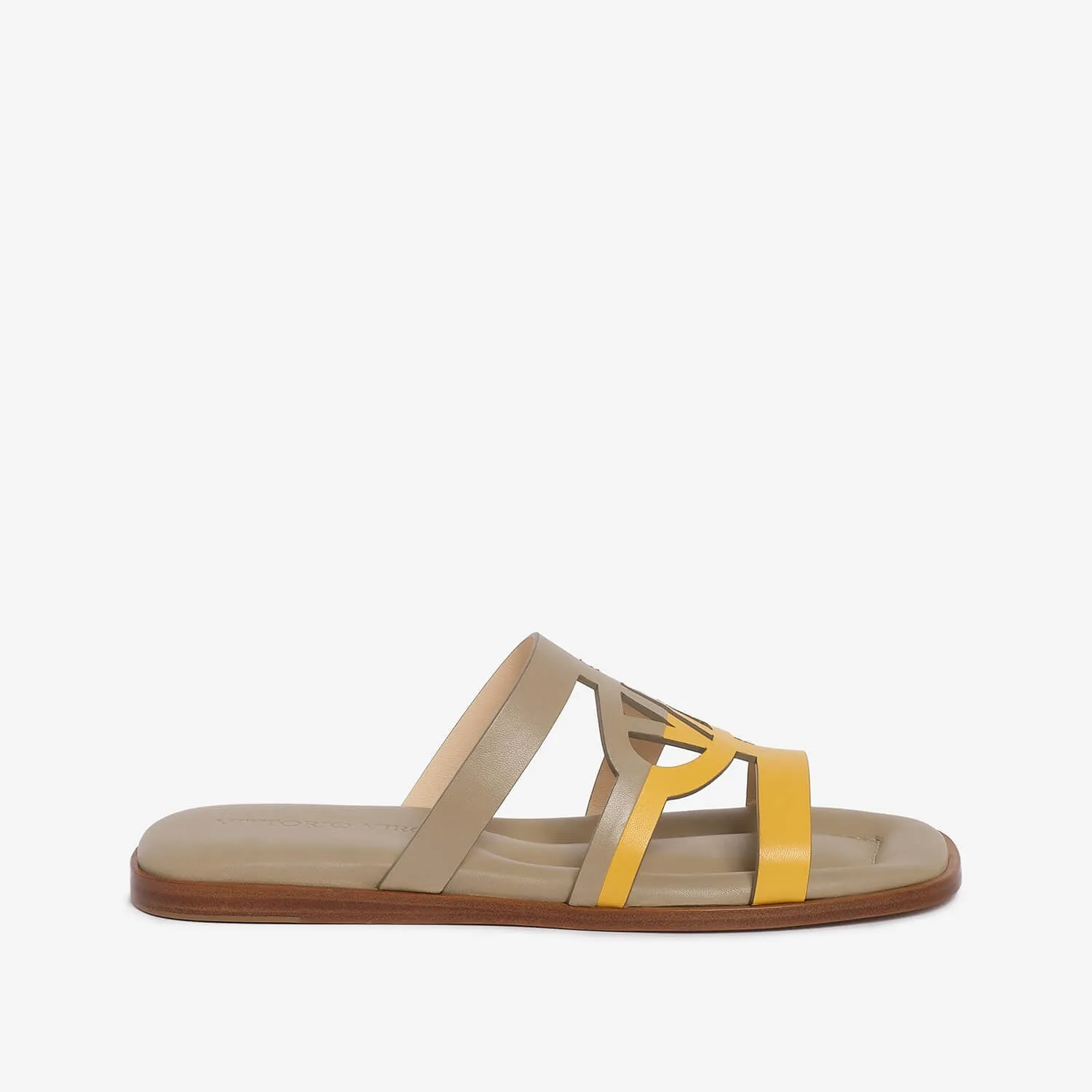 Women's leather slider sandal